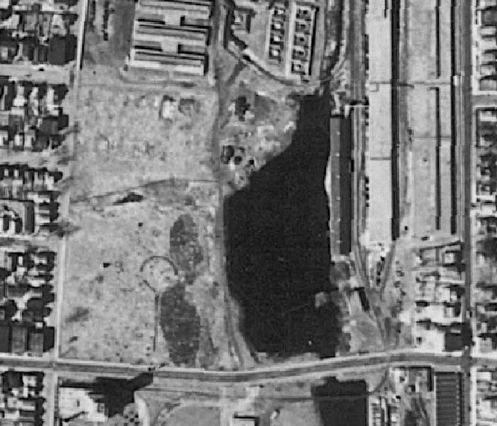 1934 Aerial View of East Bridgeport & St. Augustine Cemetery