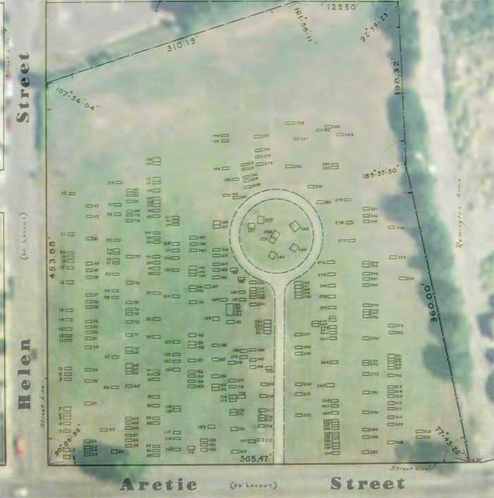Aerial View with 1956 Survey Overlay